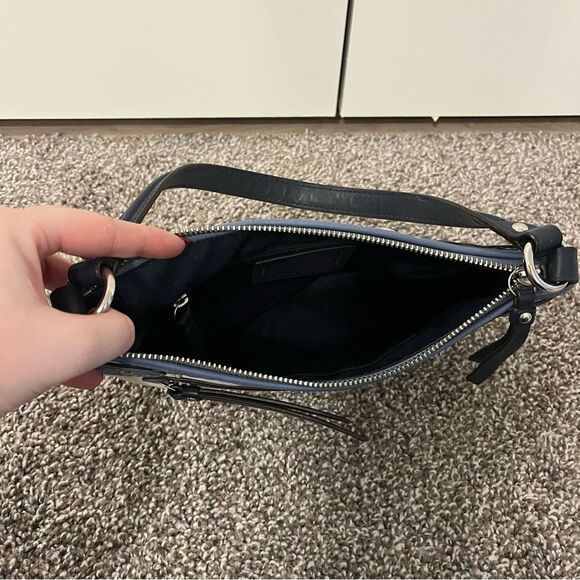 Vintage Coach Daisy Spectator Leather Shoulder/ Handbag Parchment/ Slate Blue - Picture 9 of 16